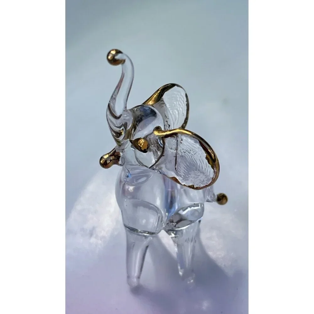 Vintage 1970s Lot 3 Miniature blown glass animals Duck, elephant, Rhino - Picture 6 of 8